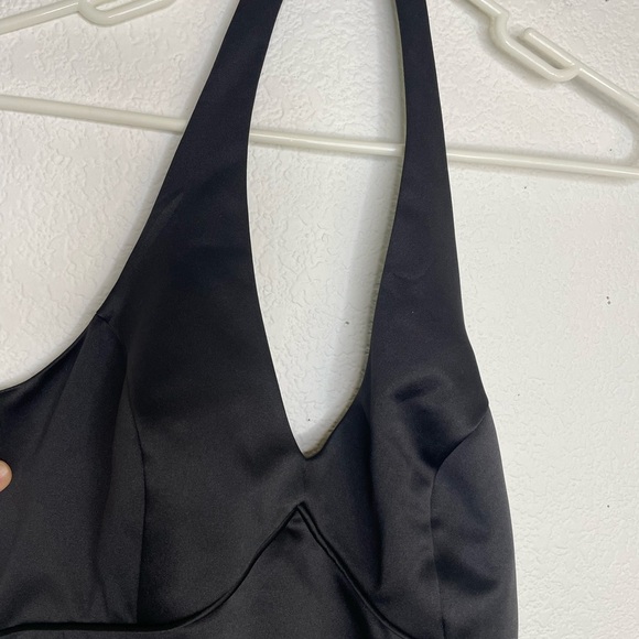 David's Bridal Dress gown formal sz 10 NWT Black Backless beaded F11207 - Picture 2 of 8